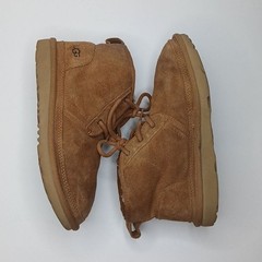 UGG Neumel Chukka Boots Kids Size 4 Chestnut Brown Suede Lace Up 1017320K