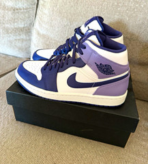 Jordan Air Jordan 1 Low (GS) Purple/White Leather Lace-Up US 8 DQ8426-515
