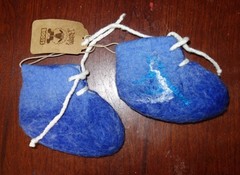 Baah Boots – Sheep Wool Felt Very Warm Handmade Blue Baby Boots NWT