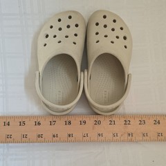 Crocs Classic Clog Sandals Beige Slip-On Rubber Unisex Kids US C9