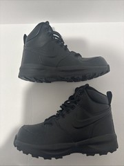 Nike Manoa Leather Hiking Boots Men’s Size 2Y Black Durable Outdoor Shoes