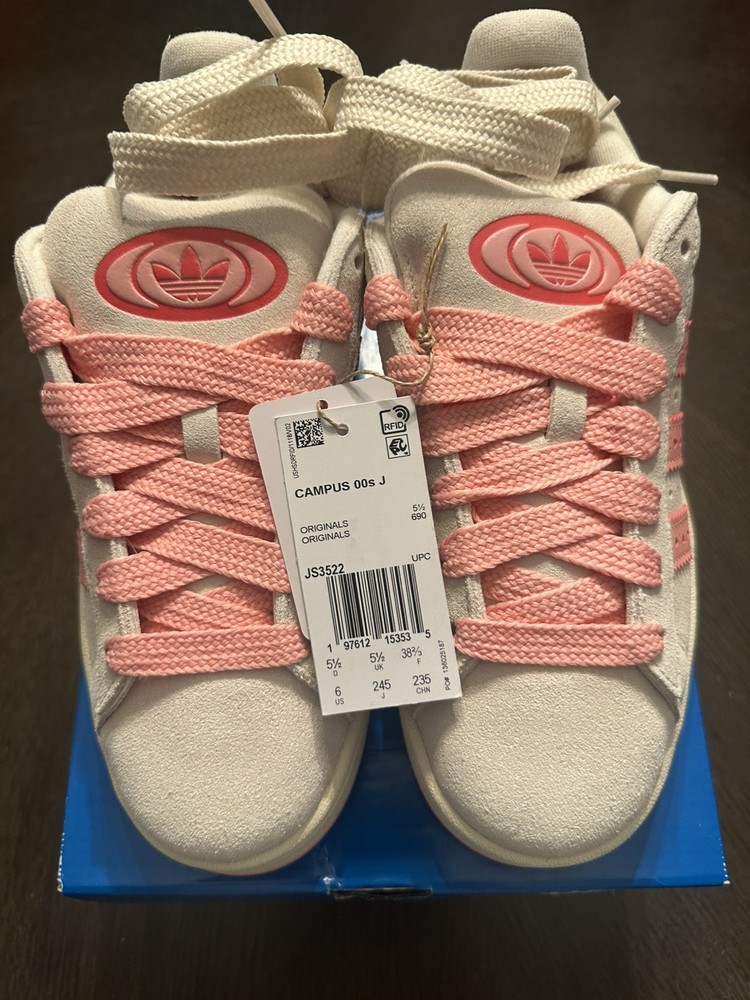 Adidas Campus 00s J Pink White Suede Sneakers JS3522 6 Youth / 7.5 – 8 Women’s