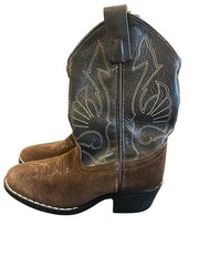 Masterson Boot Co Kids Cowboy Boots Size 13 Brown Suede Leather Western Pull On