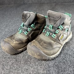 Keen Ridge Flex Mid WP Hiking Boots, Little Kids Sz 2 Gray/teal