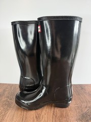 Hunter Original Kids Gloss Black Boot NIB Girl Size 2/ Boy Size 1
