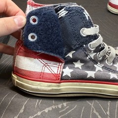 Converse All Stars red white blue flag shoes Kids Size 2