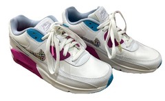 Nike Air Max 90 SE Polka Dots White Purple Blue Sneaker Size 6.5 DV1843-100