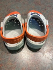 Crocs Kids Classic Rocket Ship Space Clog Gray/Orange Moving Stars Glow Size c8