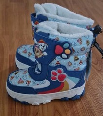 Nickelodeon PAW Patrol Blue Snow Boots US 8 Hook & Loop Faux Fur Lined