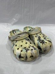 Crocs Classic Marbled Clogs Kids 10 Frothy Green Cut Out Comfort Shoes EBS2638