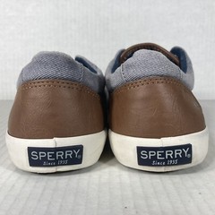 Sperry Top-Sider Tuck Ltt Size 5 Kids Shoes Gray Blue Brown White Canvas Sneaker