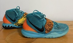 Nike Kyrie 6 Kids 6.5Y Blue/Orange Animal Print Sneakers BQ5599-300