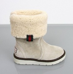 New Authentic Gucci Kids „Saintex“ Shearling Boot w/Web 29/US 12, 271244
