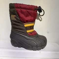 SOREL Cub Brown Maroon Insulated Waterproof Winter Snow Boots Toddler Size 7