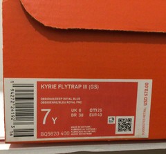 Nike Kyrie Flytrap III (GS) Size 7y Obsidian/Deep Royal Blue