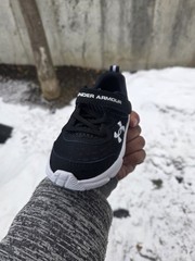 Under Armour UA BINF Assert 10 AC Kids Black/White Mesh Sneakers 6K Hook & Loop