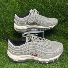 Nike Air Max 97 Silver Bullet GS Metallic Silver Red 918890-001 4.5Y