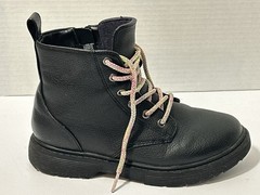 art class Black Combat Lace-Up Zip Ankle Boots Kids Unisex US 2 Man Made Upper