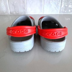 Crocs Fun Lab Rocket Ship Clogs Kids Size C7 Gray Red Space Astronaut Shoes