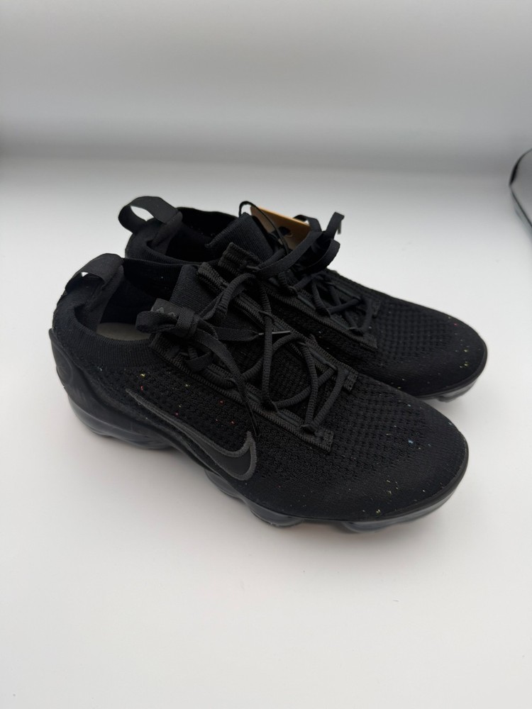 Nike Air VaporMax Flyknit GS Triple Black DB1550-001 Multi Sizes NEW