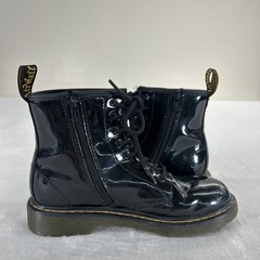 Dr. Martens Doc 1460 J Combat Boots Kids Youth Size 4 Black Patent Leather Zip