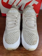 Nike Air Max 270 White Metallic Silver 943345-103 Womens Size 7.5 Youth Size 6Y