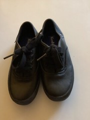 Keds Child Original Champion CVO Black Leather Lace Up Sneaker shoes Sizes 8. NW