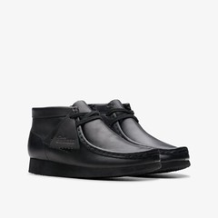 Clarks Kids Wallabee Boot O Black Leather 26168041