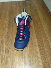 Nike Air Foamposite Pro Blue Void University Red 644792-405 Youth 7 / Women 8.5
