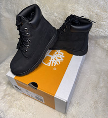Timberland Classic 6″ Black Waterproof Lace Up Kids Boot US 10