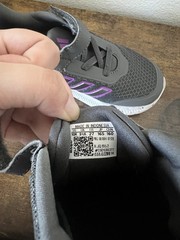 adidas Cloudfoam Kids Hook & Loop Sneakers US 10K Gray Purple Mesh