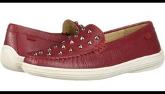 MARC JOSEPH NEW YORK Kids Leather Studded Loafer Red Grainy SZ 5.5 NEW