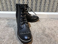 Justin Original Work Boot Black Leather Children’s Size 10.5 Heritage Lacer