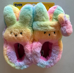 Peeps Bunny Slippers Pastel Tie Dye Rainbow Kids Size Medium 13-1 Brand New