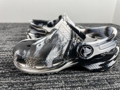 🔥 Crocs Kids Classic Marble Black & White Slip On Shoes Clogs • Toddler Size C6