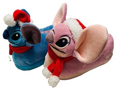 DISNEYS LILO & STITCH “STITCH & ANGEL X-MAS HOUSE SLIPPERS CHILDS 5/6 (NWOT)