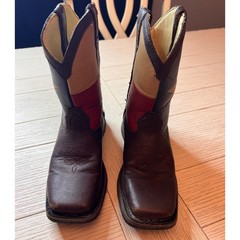 Durango kids Texas flag brown western boots. Red, white & blue. Sz kids 2.5M.