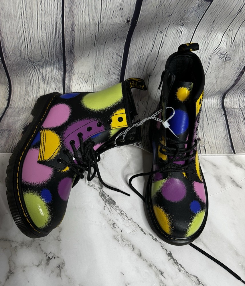 Youth Dr Marten Boots Size 4 Multi Color NWOB