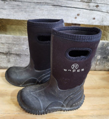 Roper Little Kids – Mud – Barn Boots – 9 – Black – Pull On – Waterproof