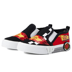 Ground Up Sneakers Kids Black Red Graphic Print Slip On Skateboard Shoes NCW135
