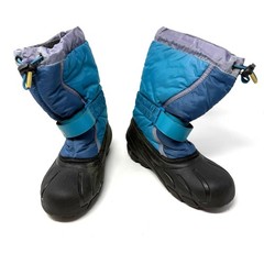 Sorel Size 3 Youth Snow Boots Winter Blue Black Yellow Warm Lining NY1810-319
