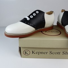 Kesco Classic White Black Saddle Shoes Leather Oxford Uniform 4667 Unisex Sizes