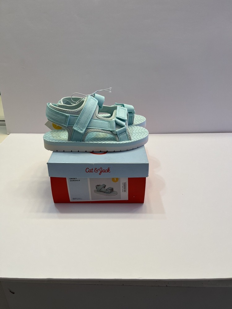 Cat & Jack, Kids Emery Ankle Strap Sport Sandal Mint Aqua size 1