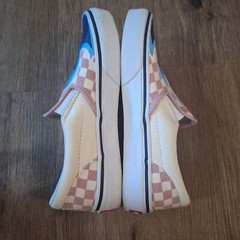 Youth Vans Light Pink/white Checkered Canvas Slip On Sneakers Size 3.5 TubAG