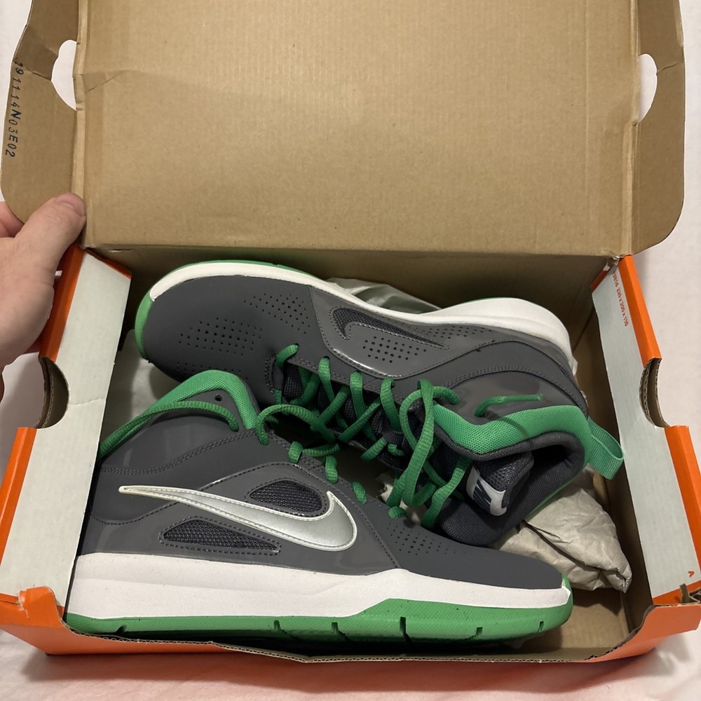 Nike Team Hustle D6 GS Gray Silver Lt Green 6Y