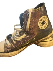 Converse All Star Junior Size 3 Iridescent Metallic High Top Lace Up Shoes