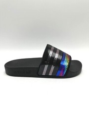 Adidas Originals Adilette Slide J Black Sequins Youth Slide GW1444 sz 4-7