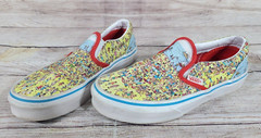 Vans x Where’s Waldo Classic Slip On Shoes Little Kids Size 3Y M SK8 Surf BMX