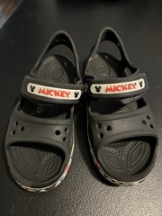 Kids Mickey Mouse Open Toe Two Strap Crocs Size C12