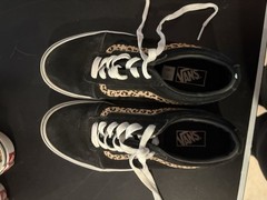 Vans Old Skool Flocked Leopard Shoes Size 5 Excellent Condition